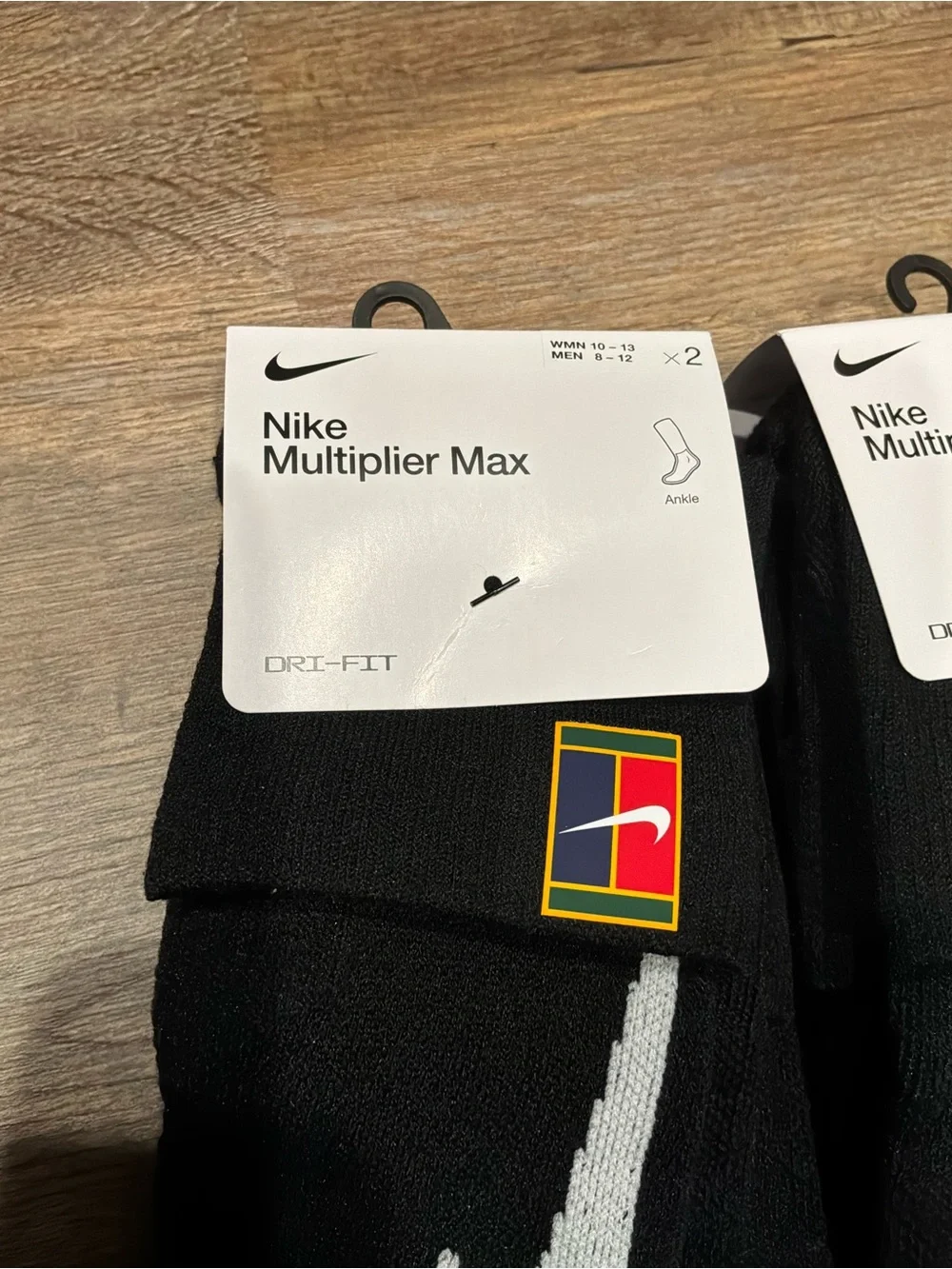 New Nike Court Multiplier Max Ankle Socks 4 Pairs Black Sportswear Sz L (8-12)